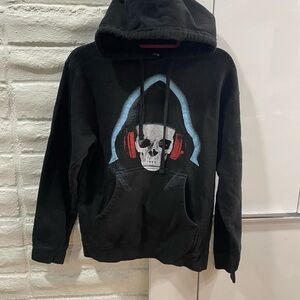 LVCRFT Skull black goth hoodie punk alt men’s small